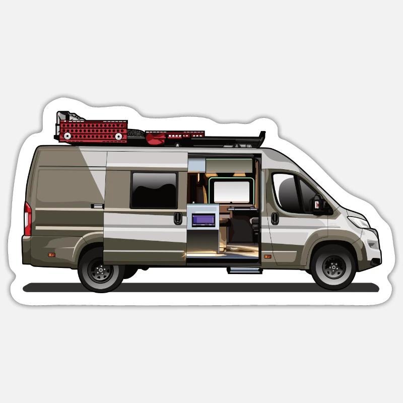 Campervan passenger side - Sticker size S (10 x 10 cm) - white matte