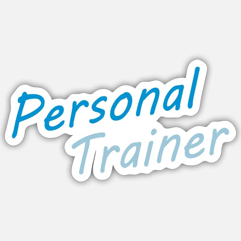 personal trainer blue - Sticker size S (10 x 10 cm) - white matte