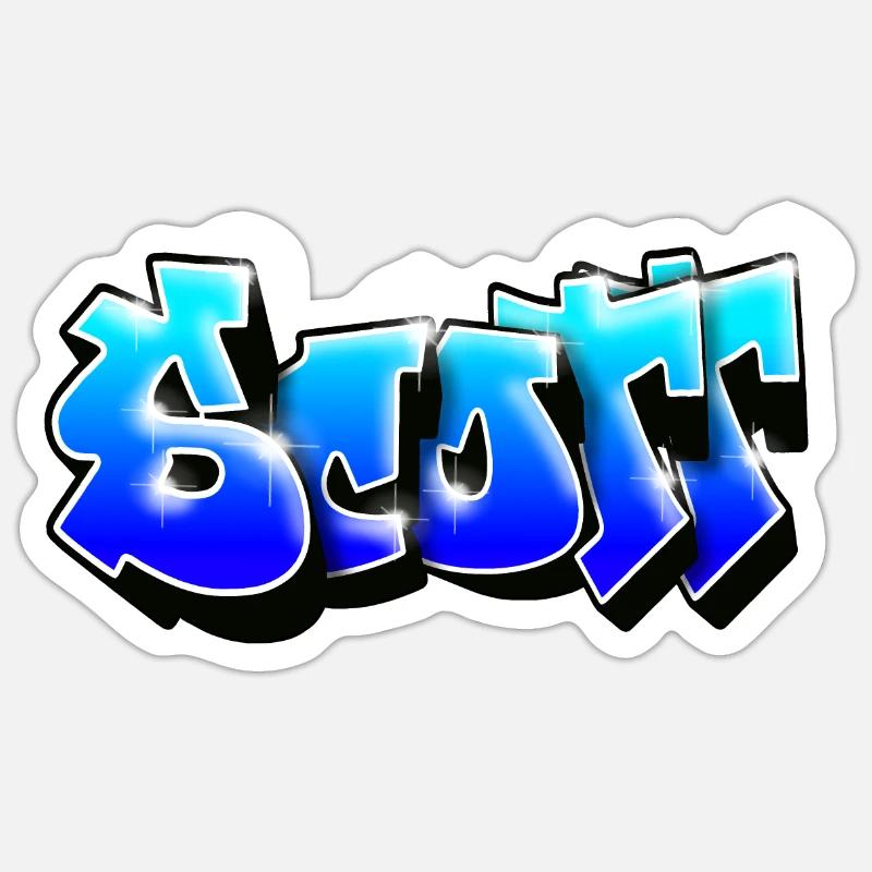 SCOTT graffiti name - Sticker Größe S (10 x 10 cm) - Mattweiß