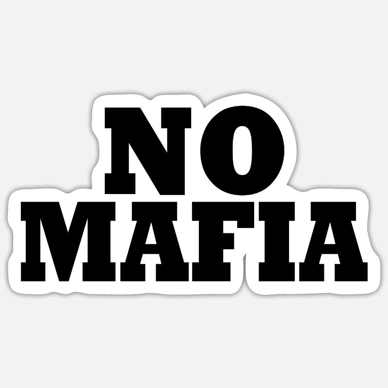 No mafia - Sticker taille S (10 x 10 cm) - blanc mat