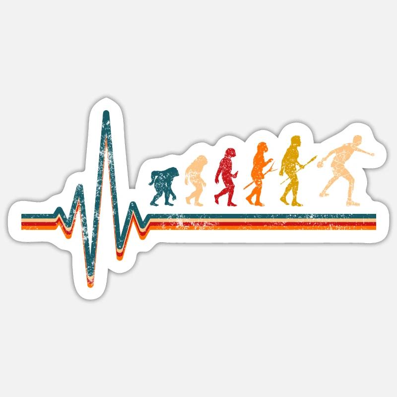 Table tennis player Evolution - Sticker size S (10 x 10 cm) - white matte