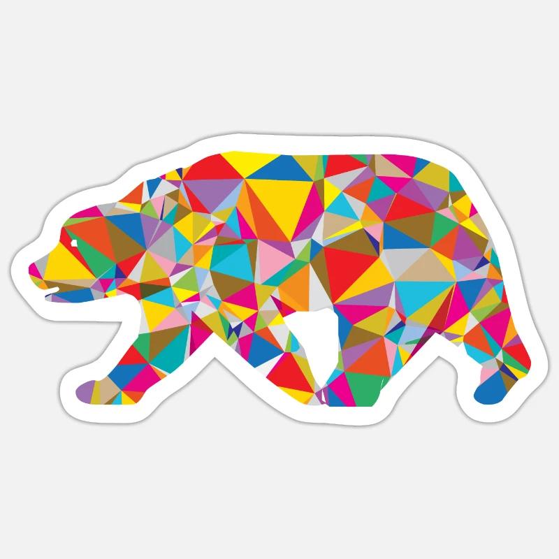 Ours - Low Poly - Art Sticker taille S (10 x 10 cm)