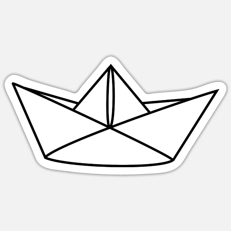 Papier Boot Seemann - Sticker Größe S (10 x 10 cm) - Mattweiß