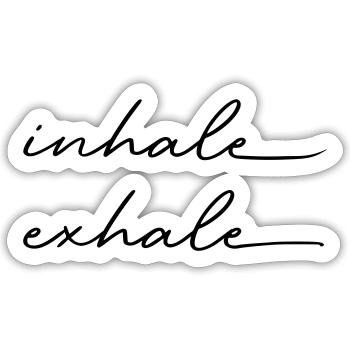 Inhale Exhale - Inhalation Expirez - Sticker taille S (10 x 10 cm) - blanc mat - Devant
