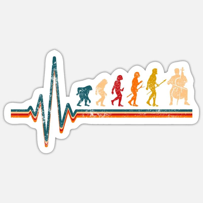 Cello Evolution Cellist - Sticker taille S (10 x 10 cm) - blanc mat