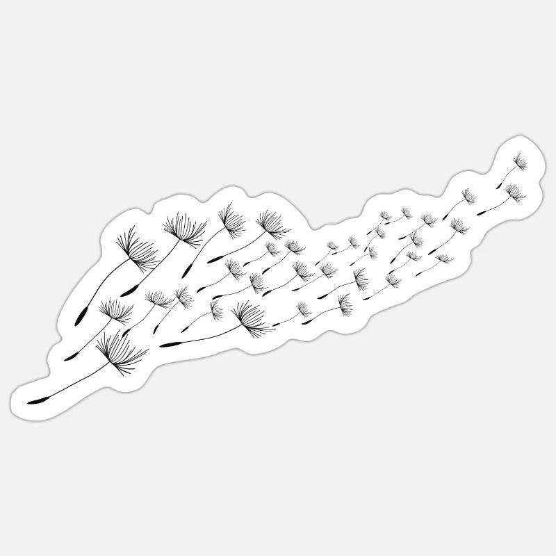 Pusteblume Löwenzahn Fliegende Samen - Sticker Größe S (10 x 10 cm) - Mattweiß