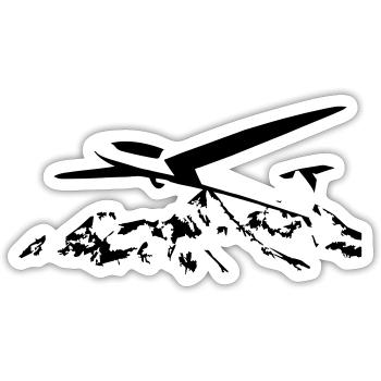 Pilote de planeur planeur volant pilote de planeur - Sticker taille S (10 x 10 cm) - blanc mat - Devant