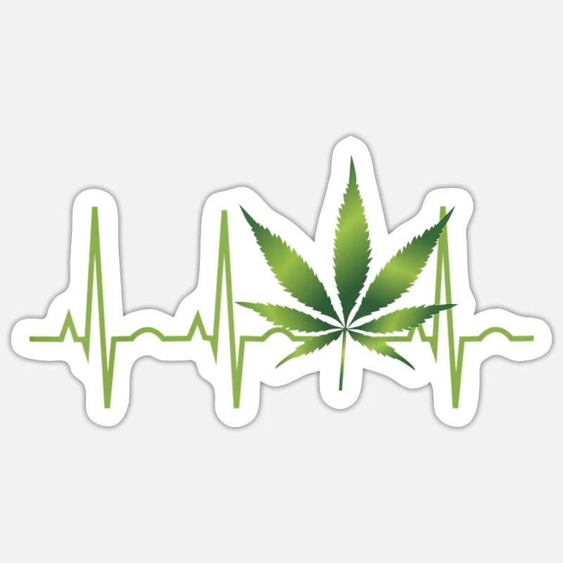 Cannabis Hemp THC 420 - Sticker size S (10 x 10 cm) - white matte