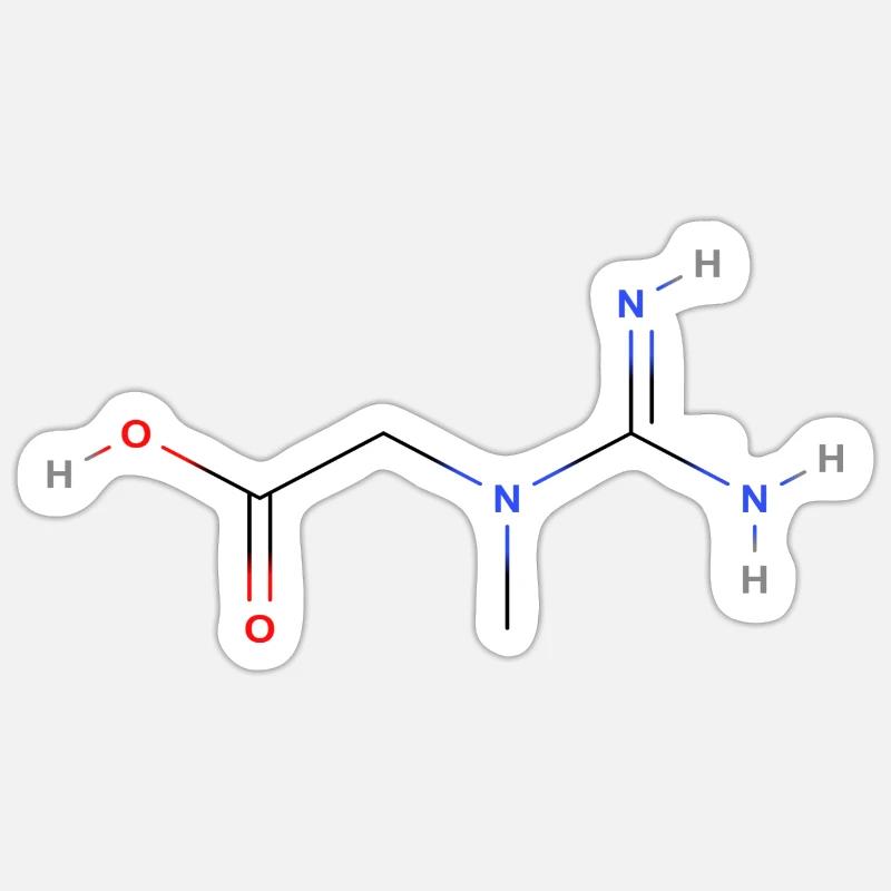 Creatine Molecule - Colored Structural Formula Sticker size S (10 x 10 cm)