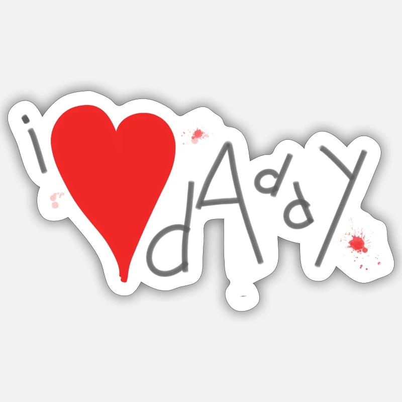 I love daddy mit rotem Herz Sticker Größe S (10 x 10 cm)