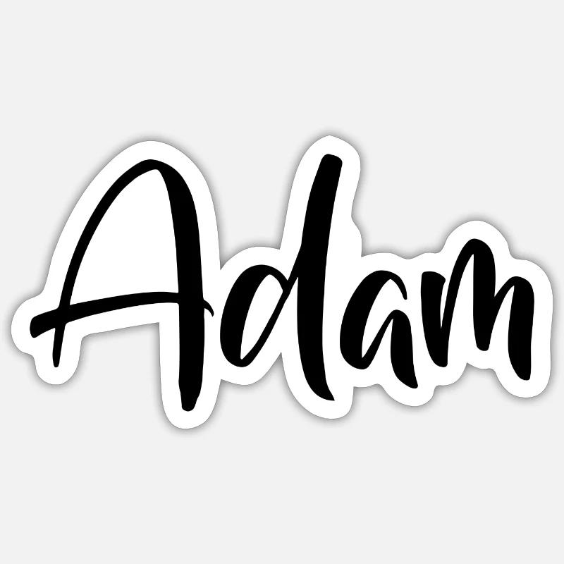 Name - Adam - Sticker Größe S (10 x 10 cm) - Mattweiß