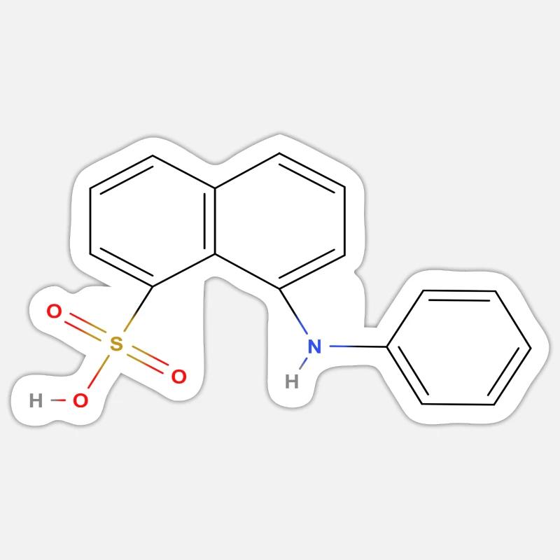 Lipase Molecule - Colored Structural Formula Sticker size S (10 x 10 cm)