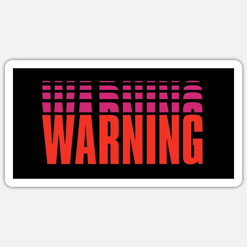 Warning - Sticker Größe S (10 x 10 cm) - Mattweiß
