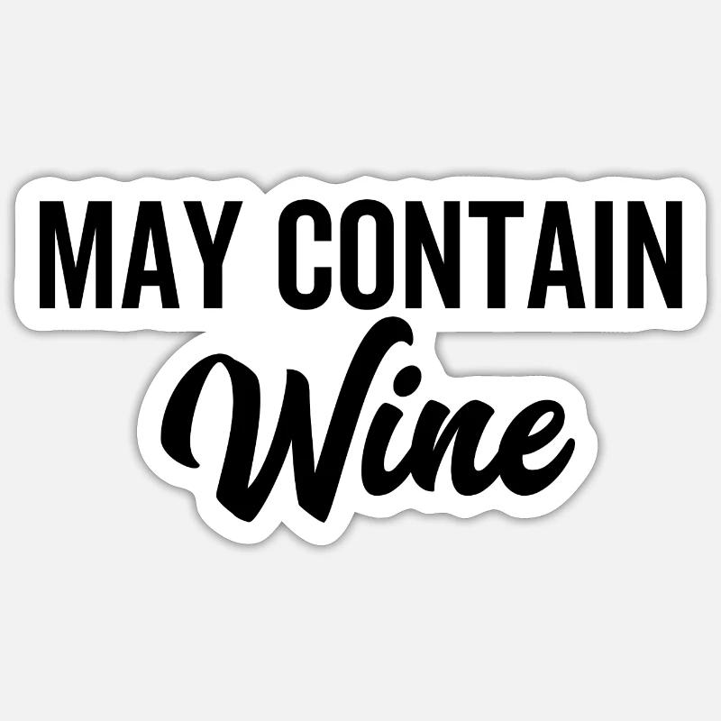 May Contain Wine - Sticker size S (10 x 10 cm) - white matte