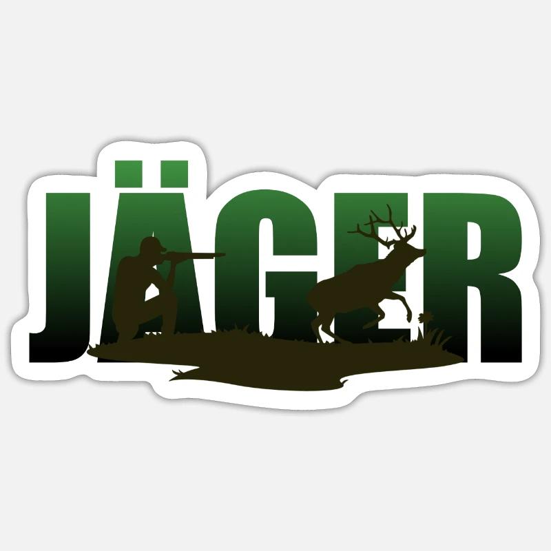 hunter - Sticker size S (10 x 10 cm) - white matte