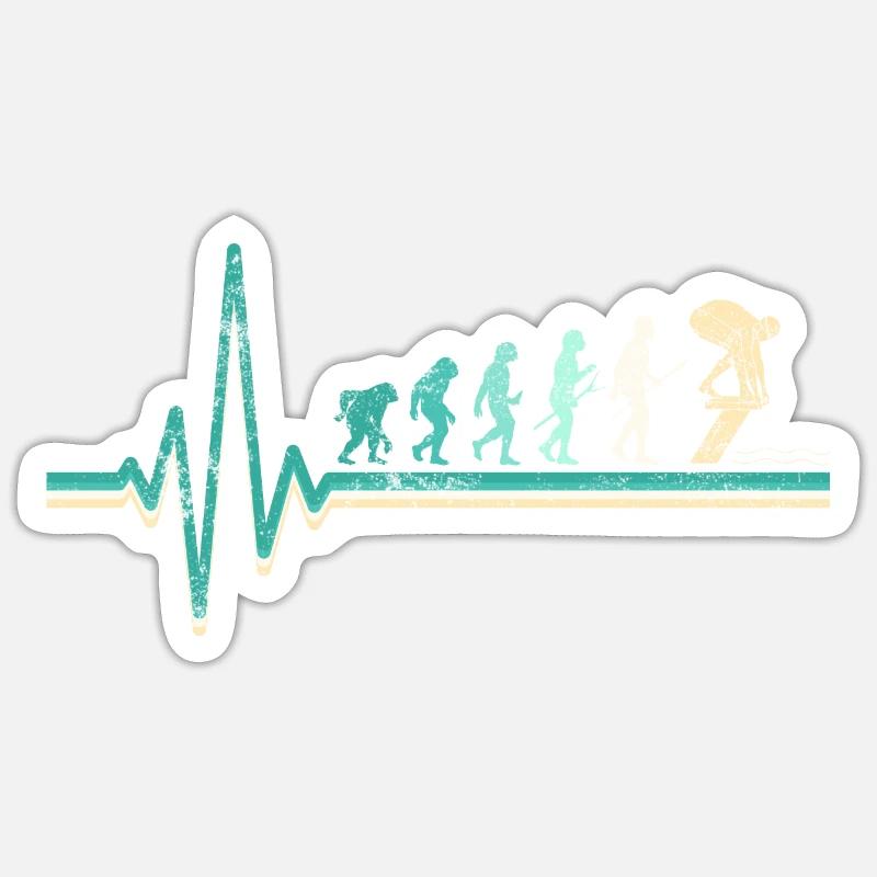 Nageurs nageurs Evolution Sticker taille S (10 x 10 cm)