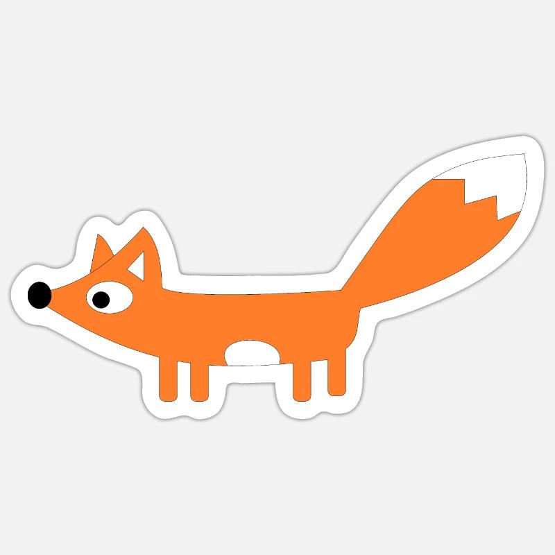 Fuchs - Sticker Größe S (10 x 10 cm) - Mattweiß