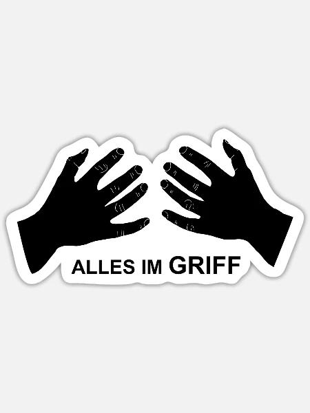 Hand auf die Brust - Sticker Größe S (10 x 10 cm) - Mattweiß