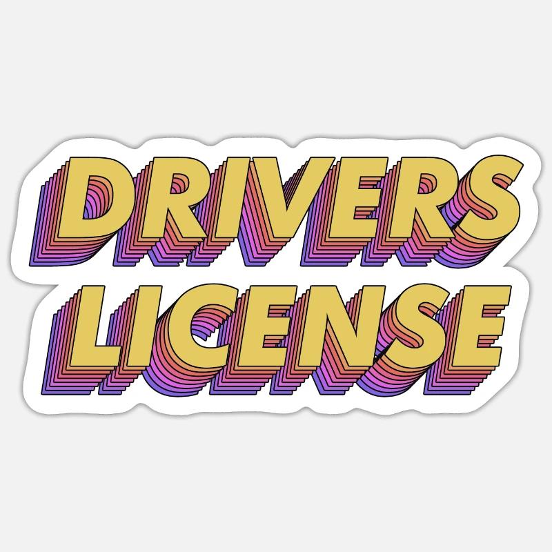 Permis de licence des conducteurs Olivia Rodrigo Sticker taille S (10 x 10 cm)
