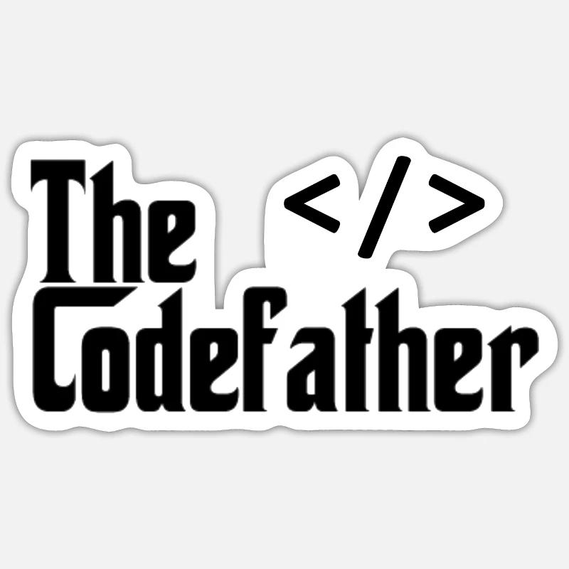 The Codefather - Sticker Größe S (10 x 10 cm) - Mattweiß