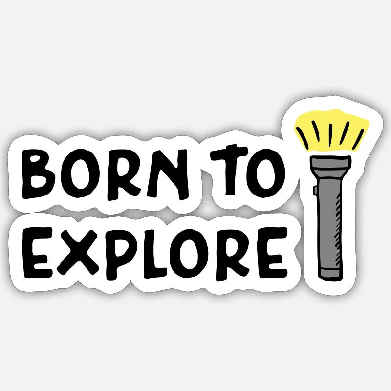 Urbex - Born to explore - Sticker taille S (10 x 10 cm) - blanc mat