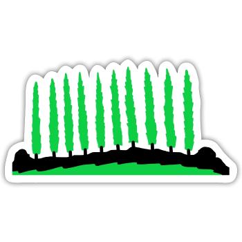 Landschaft Baumallee Baum - Sticker Größe S (10 x 10 cm) - Mattweiß - Vorne