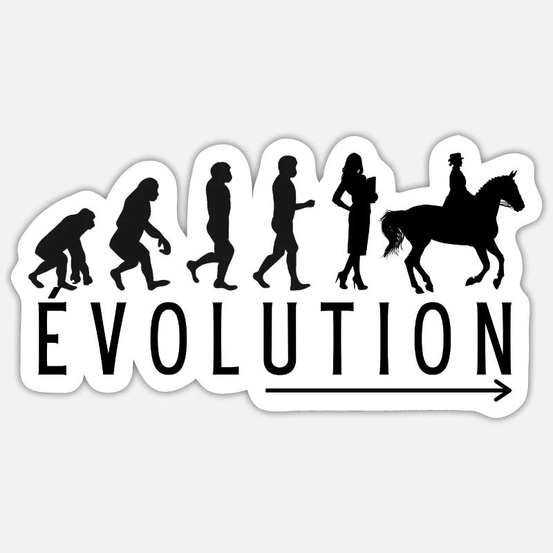 Evolution Equitation - Sticker size S (10 x 10 cm) - white matte