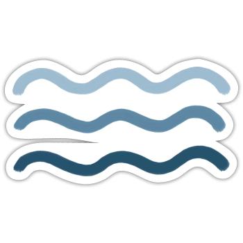 Wellen öl - Sticker Größe S (10 x 10 cm) - Mattweiß - Vorne