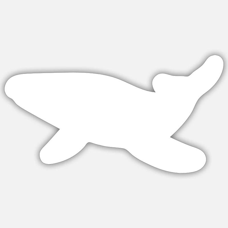 Vector Whale Silhouette - Sticker size S (10 x 10 cm) - white matte