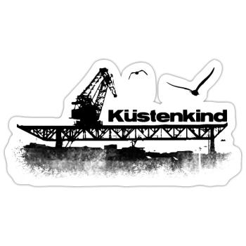 Küstenkind - Sticker Größe S (10 x 10 cm) - Mattweiß - Vorne