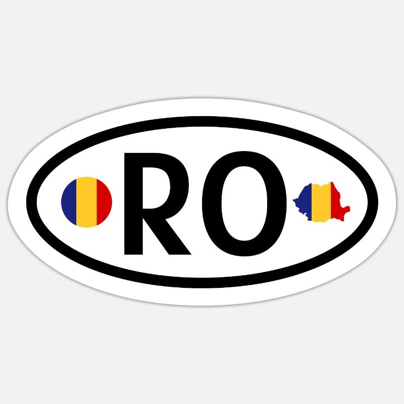 Ländercode Autoaufkleber RO Rumänien Kennzeichen Sticker Größe S (10 x 10 cm)