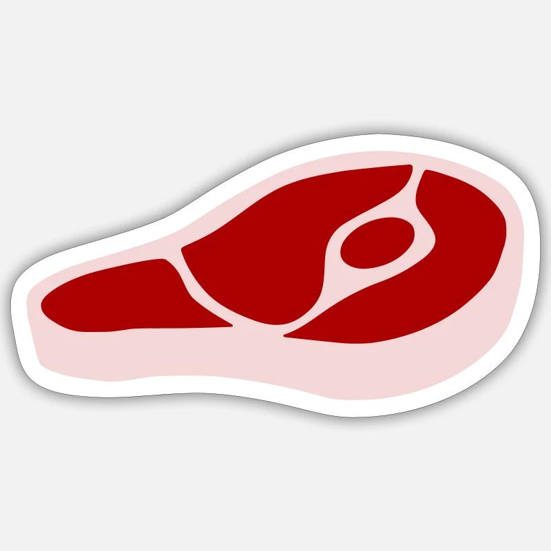 Fleisch - Sticker Größe S (10 x 10 cm) - Mattweiß