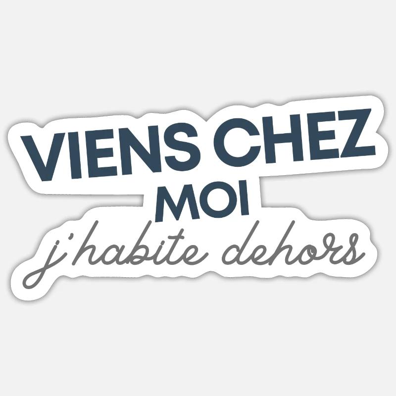 Les SDF vous invitent - Sticker taille S (10 x 10 cm) - blanc mat