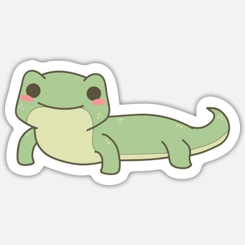 Gecko - Sticker taille S (10 x 10 cm) - blanc mat