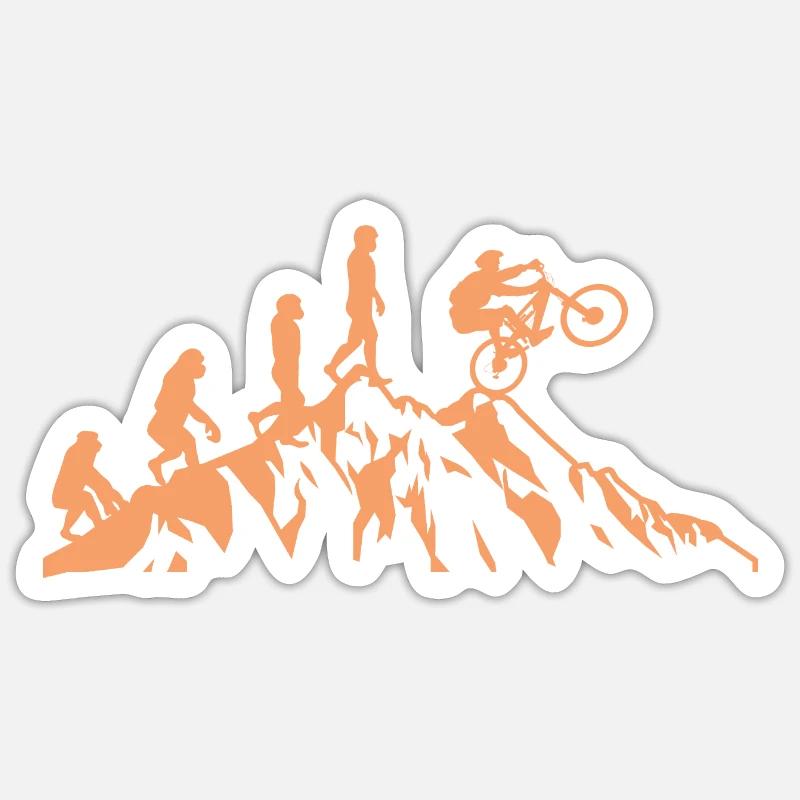 Evolution du vélo VTT - Sticker taille S (10 x 10 cm) - blanc mat