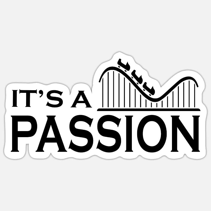 Rollercoaster Achterbahn - Sticker Größe S (10 x 10 cm) - Mattweiß