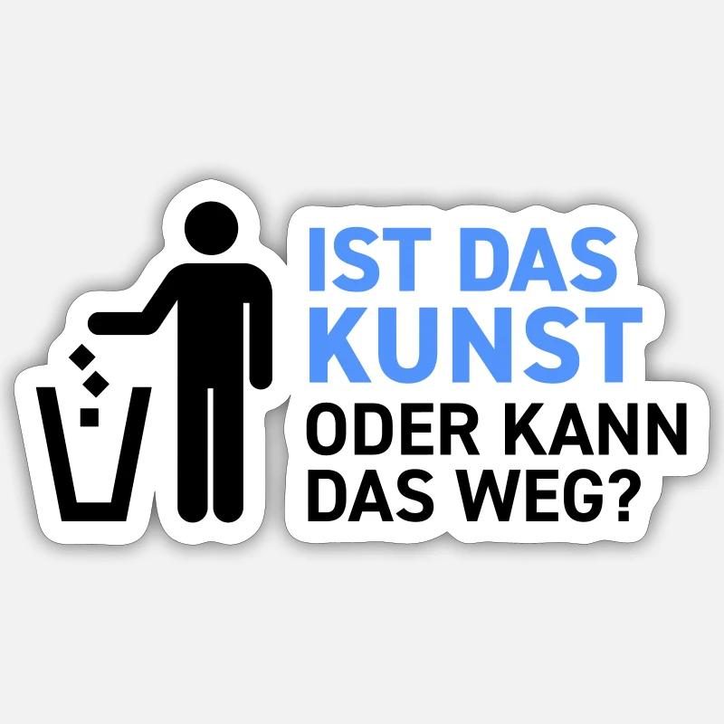 Ist das Kunst oder kann das weg? Museum Maler Müll - Sticker Größe S (10 x 10 cm) - Mattweiß
