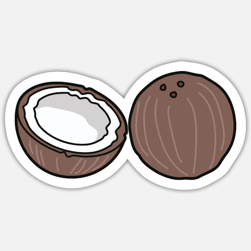 noix de coco Sticker taille S (10 x 10 cm)