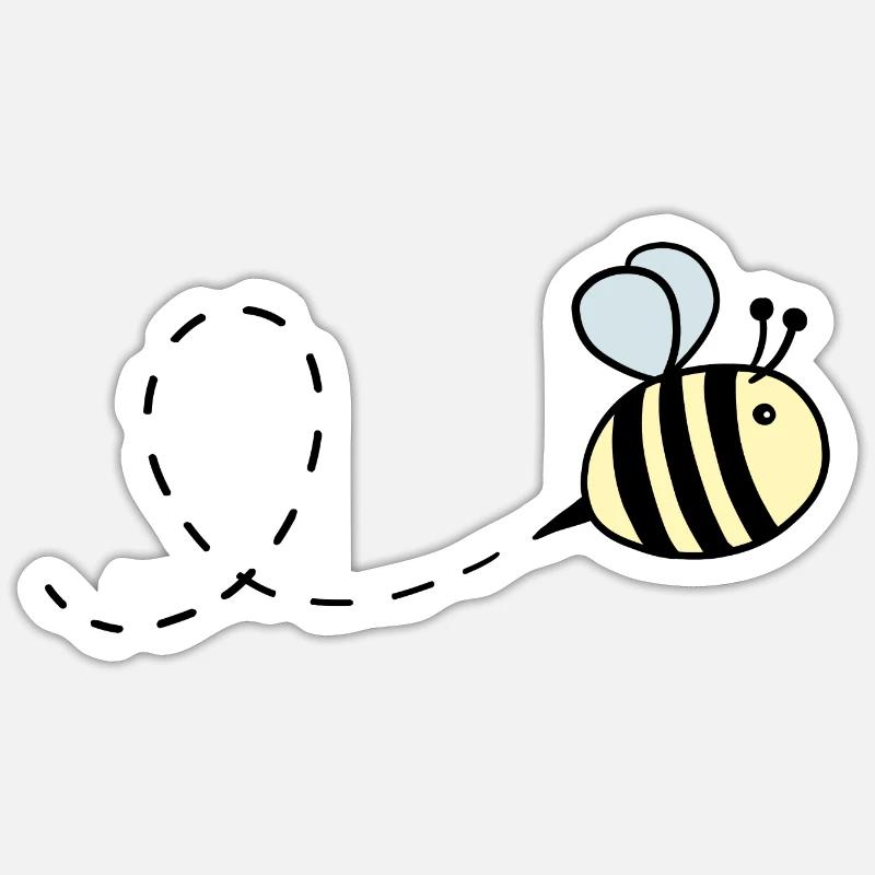 Mouche au pastel de bourdon - Sticker taille S (10 x 10 cm) - blanc mat