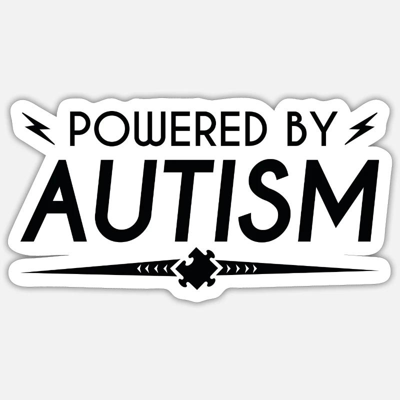 Propulsé par l’autisme - Sticker taille S (10 x 10 cm) - blanc mat