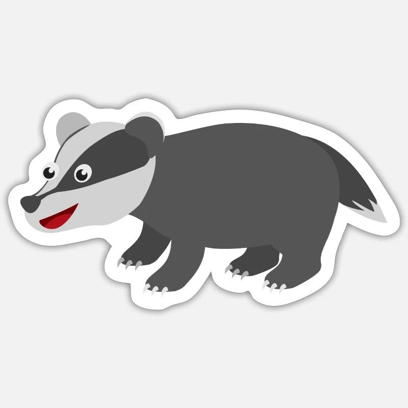 Dachs - Sticker Größe S (10 x 10 cm) - Mattweiß