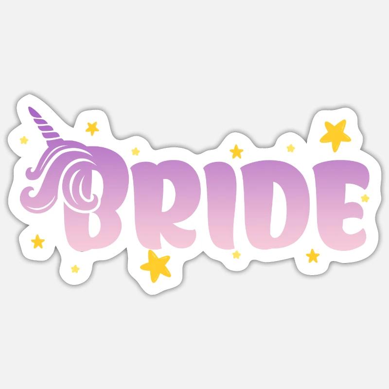 Einhorn Sterne - Bride - Sticker taille S (10 x 10 cm) - blanc mat