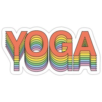 Yoga Retro Style, Meditation, Spirituality - Sticker size S (10 x 10 cm) - white matte - Front