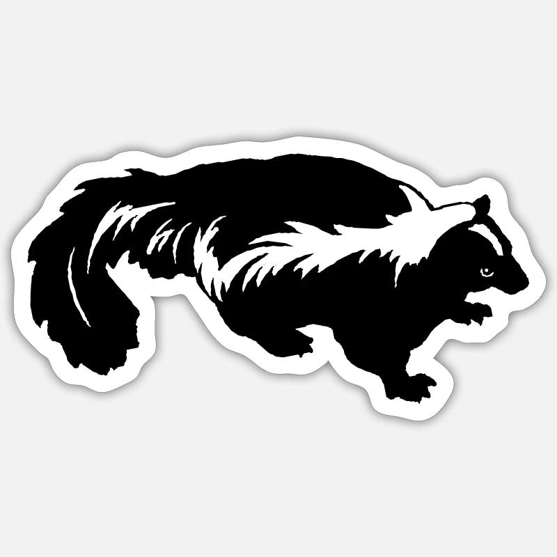 Skunk - Sticker size S (10 x 10 cm) - white matte