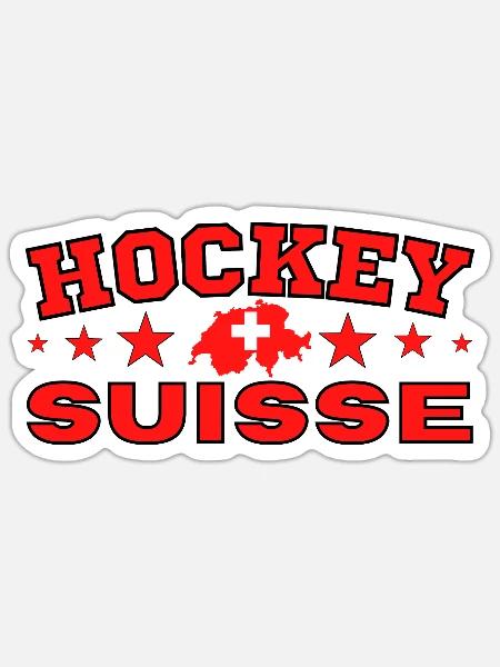 Eishockey Schweiz originelle Geschenkidee - Sticker Größe S (10 x 10 cm) - Mattweiß