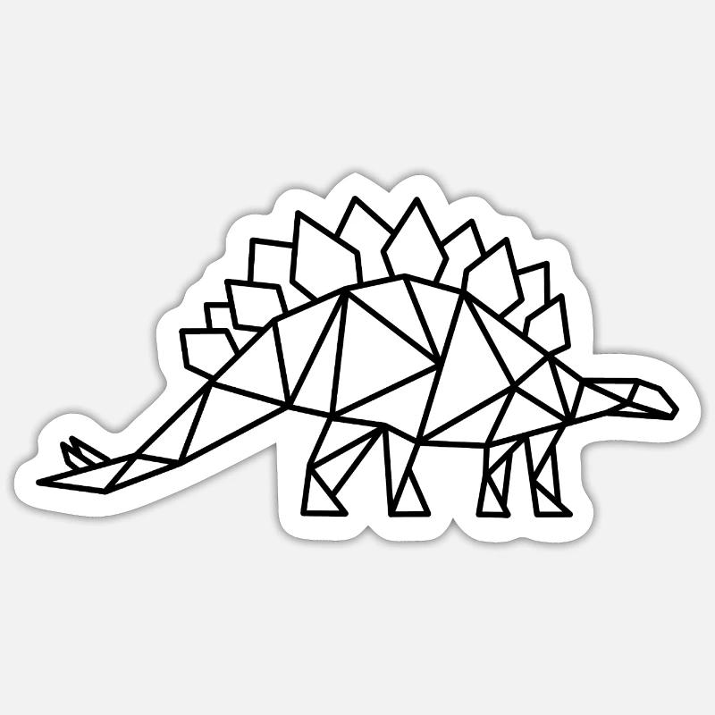 Stegosaurus Géométrie Dino - Sticker taille S (10 x 10 cm) - blanc mat