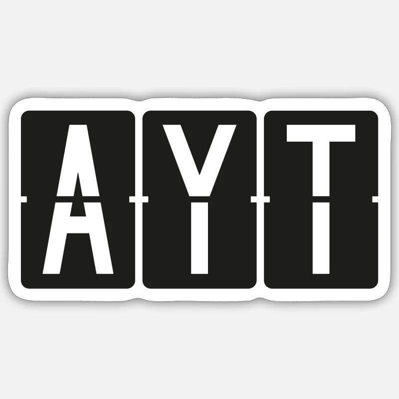 Antalya - Sticker Größe S (10 x 10 cm) - Mattweiß