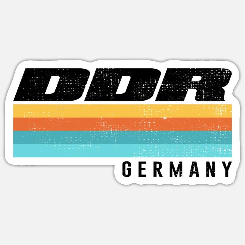 RDA Allemagne de l’Est Ossi - Sticker taille S (10 x 10 cm) - blanc mat