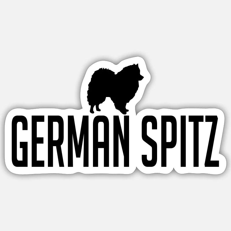 GERMAN SPITZ Hunderasse Hunde Hund Wilsigns - Sticker Größe S (10 x 10 cm) - Mattweiß