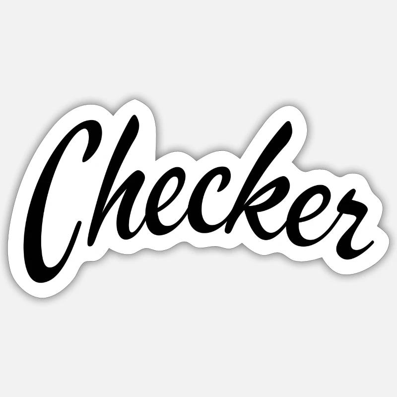 Checker - Sticker Größe S (10 x 10 cm) - Mattweiß